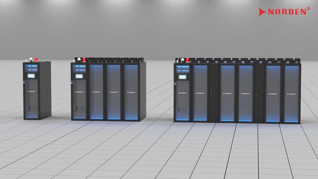 Dãy tủ Norden Smart Cabinet trong phòng máy